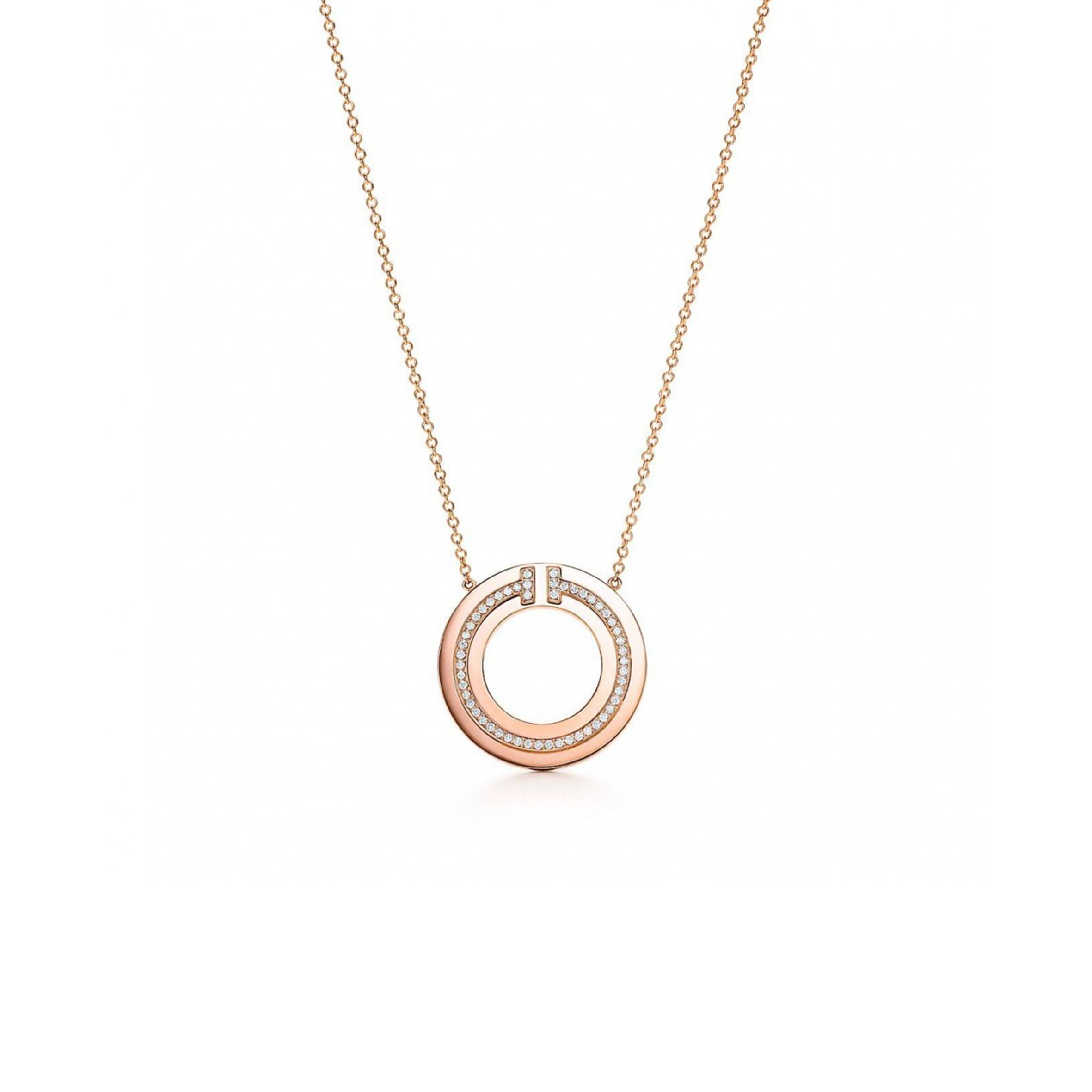 TIFFANY T DIAMOND CIRCLE PENDANT IN 18K ROSE GOLD 62996080 TIFFANY T DIAMOND CIRCLE PENDANT IN 18K ROSE GOLD 62996080